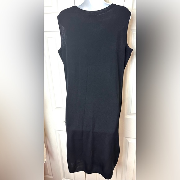 Exclusively MISOOK Black Knit Dress Scoop Neck Basic Acrylic Sleeveless Workwear - Picture 7 of 12